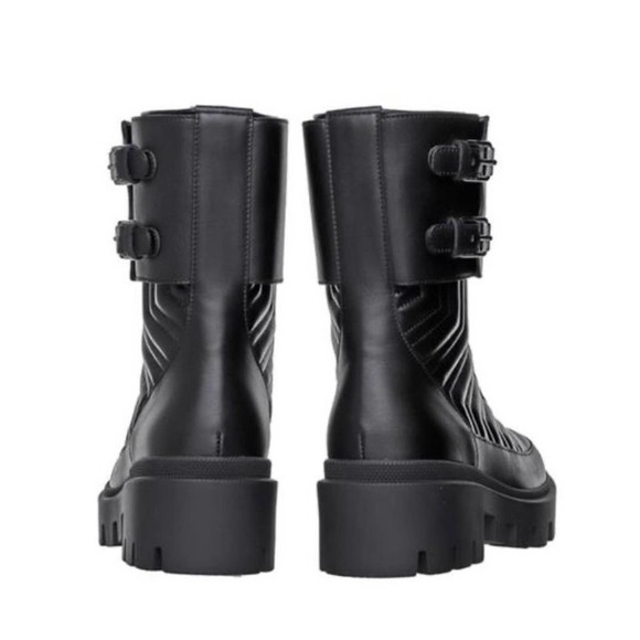GUCCI Frances GG logo quilted leather combat boots - Picture 4 of 16
